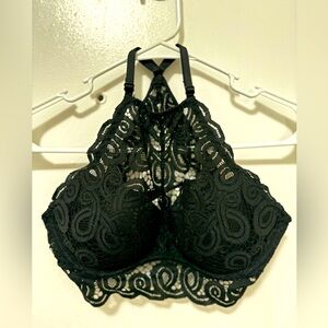 Women’s - PINK by VS Black Lace Halter Bralette - Small